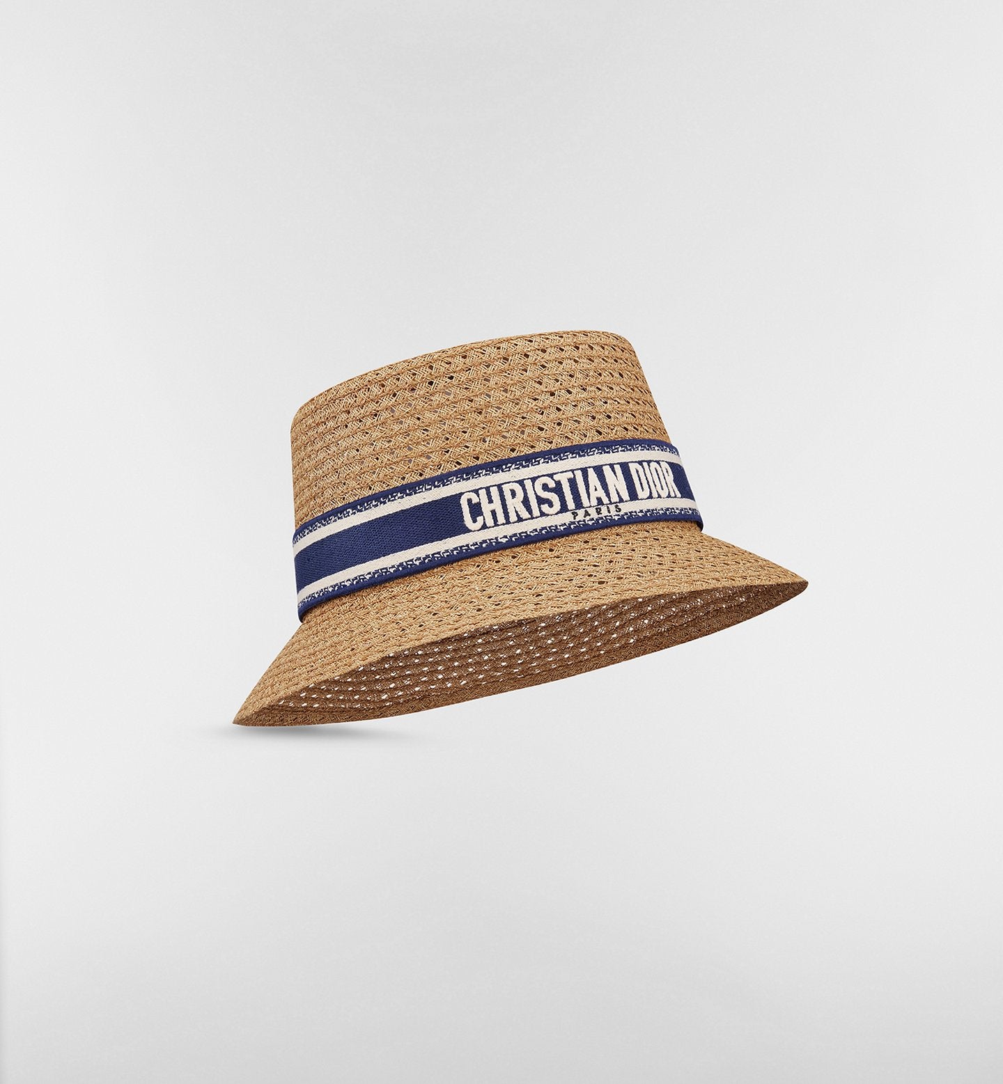 Cappello in paglia CD blu