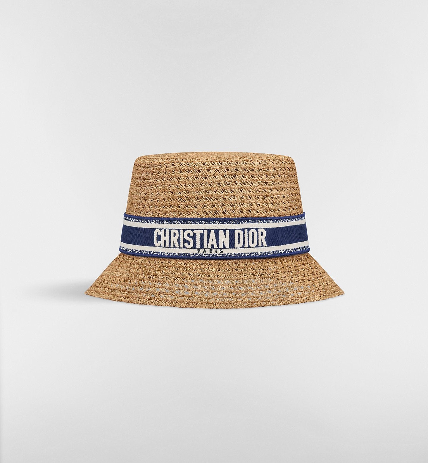 Cappello in paglia CD blu