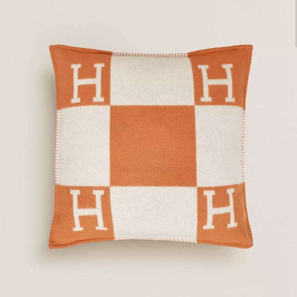 ORANGE QUADRI H PILLOWCASE (SET OF 2 PILLOWCASES) 50x50cm
