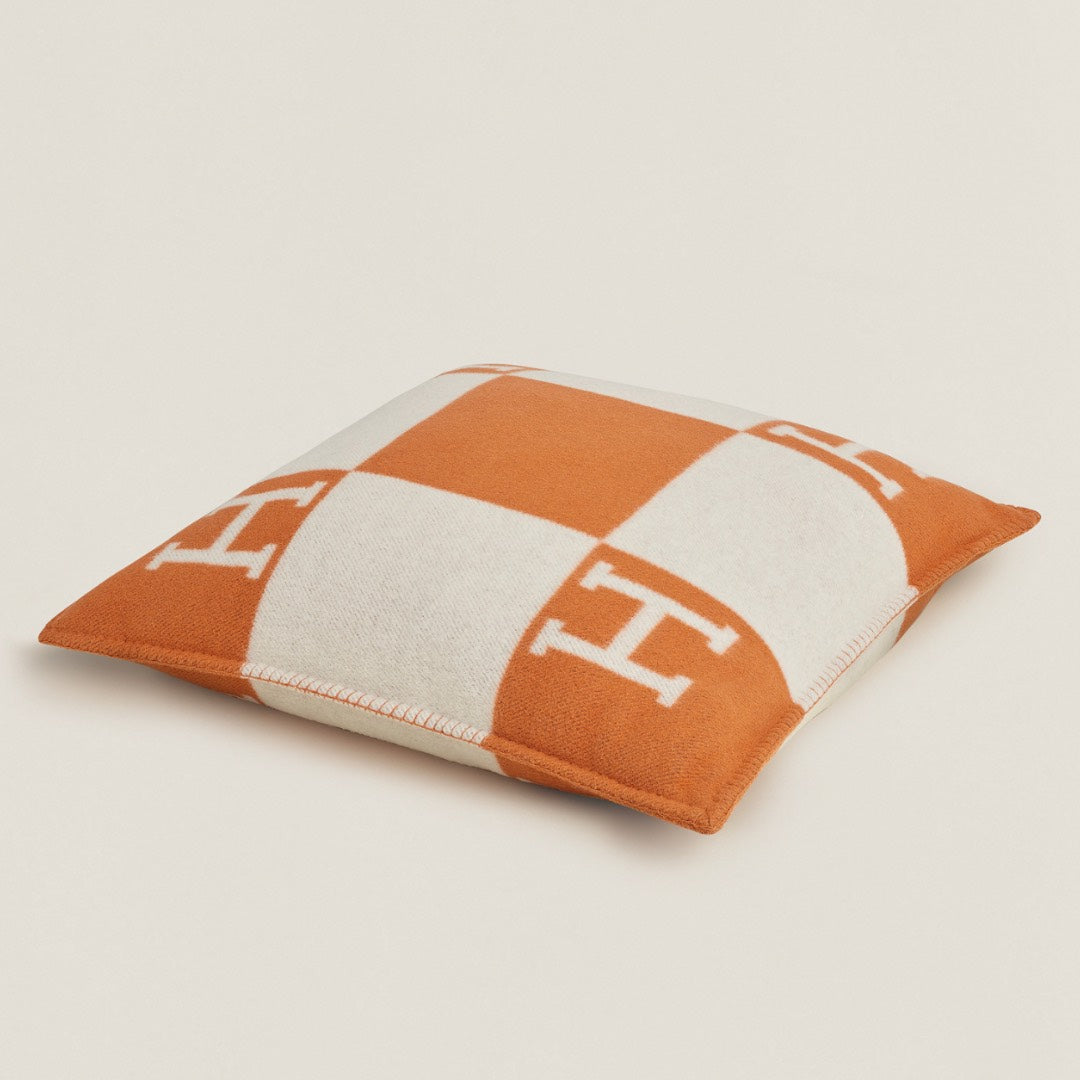ORANGE QUADRI H PILLOWCASE (SET OF 2 PILLOWCASES) 50x50cm