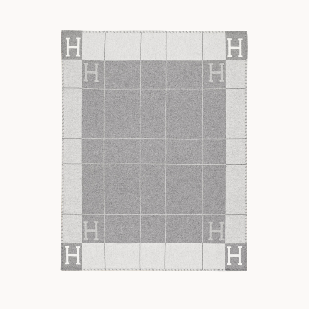 SQUARE PLAID H GREY 135x170cm