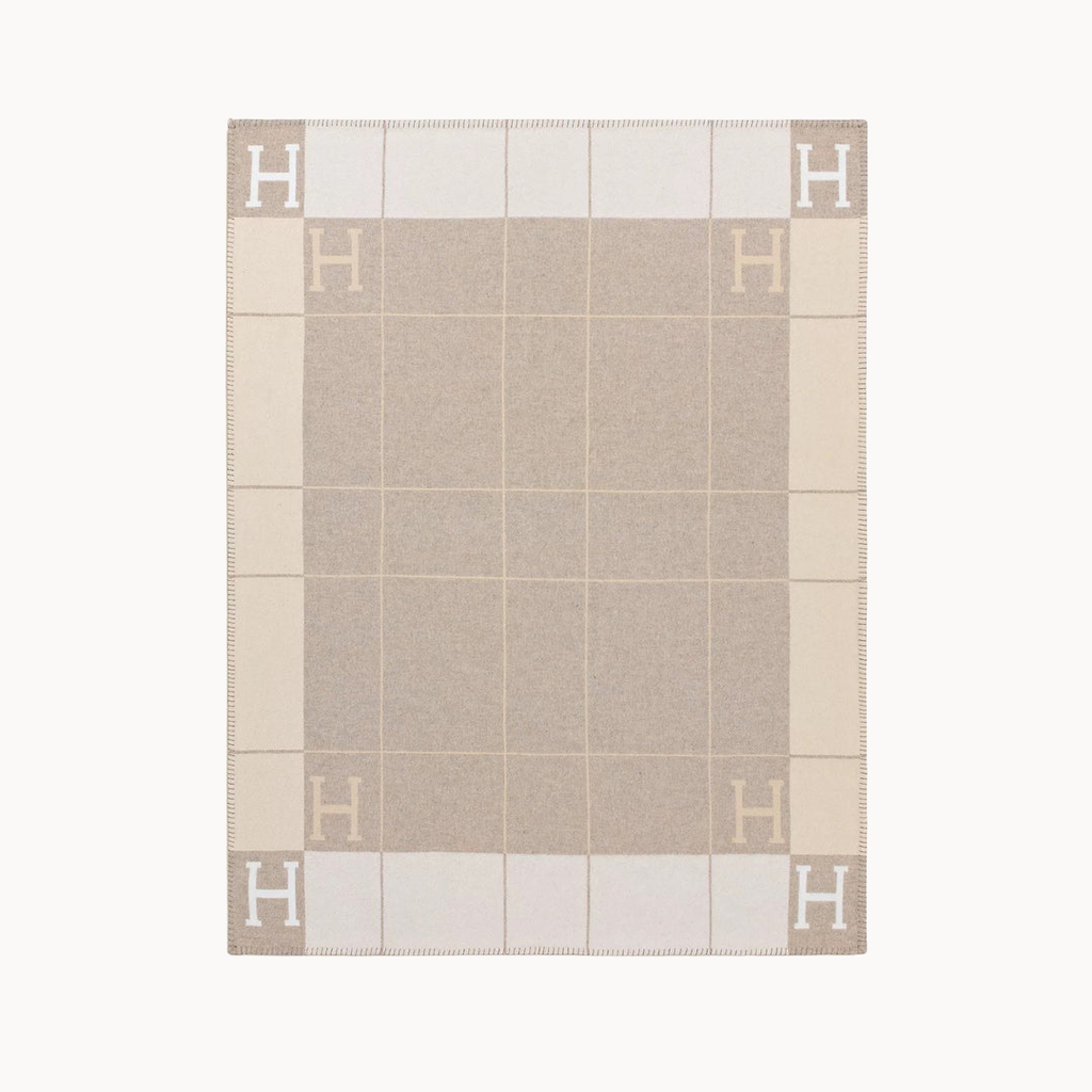 CHECKED PLAID H BEIGE 135x170cm