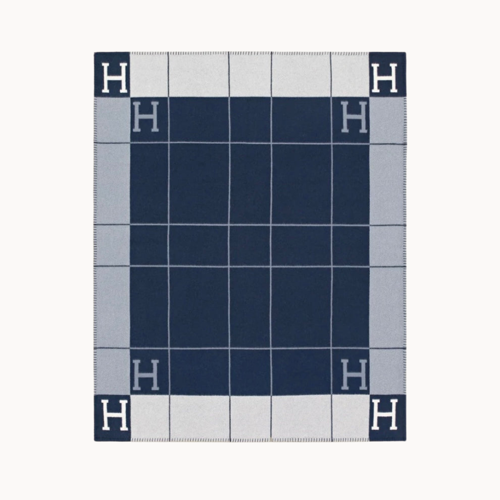 SQUARE PLAID H BLUE 135x170cm