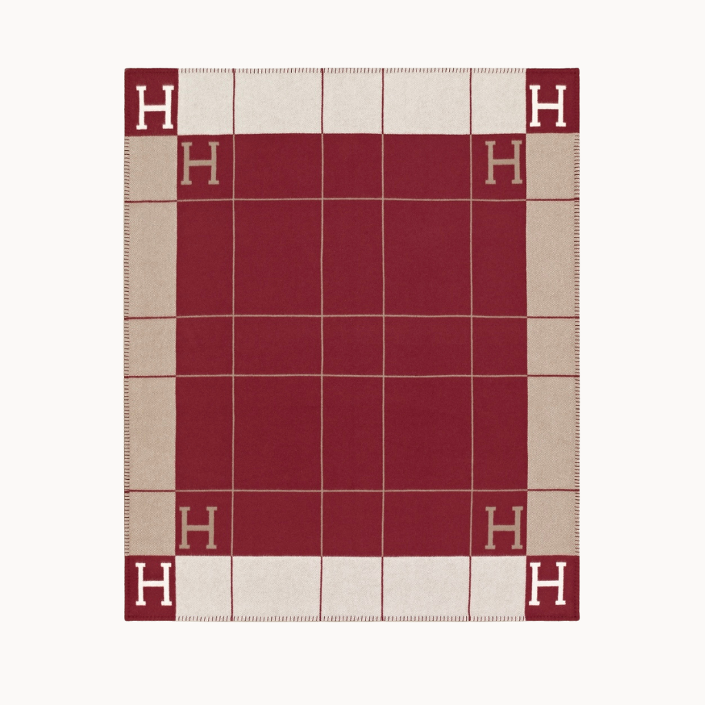 PLAID QUADRI H RED 135x170cm