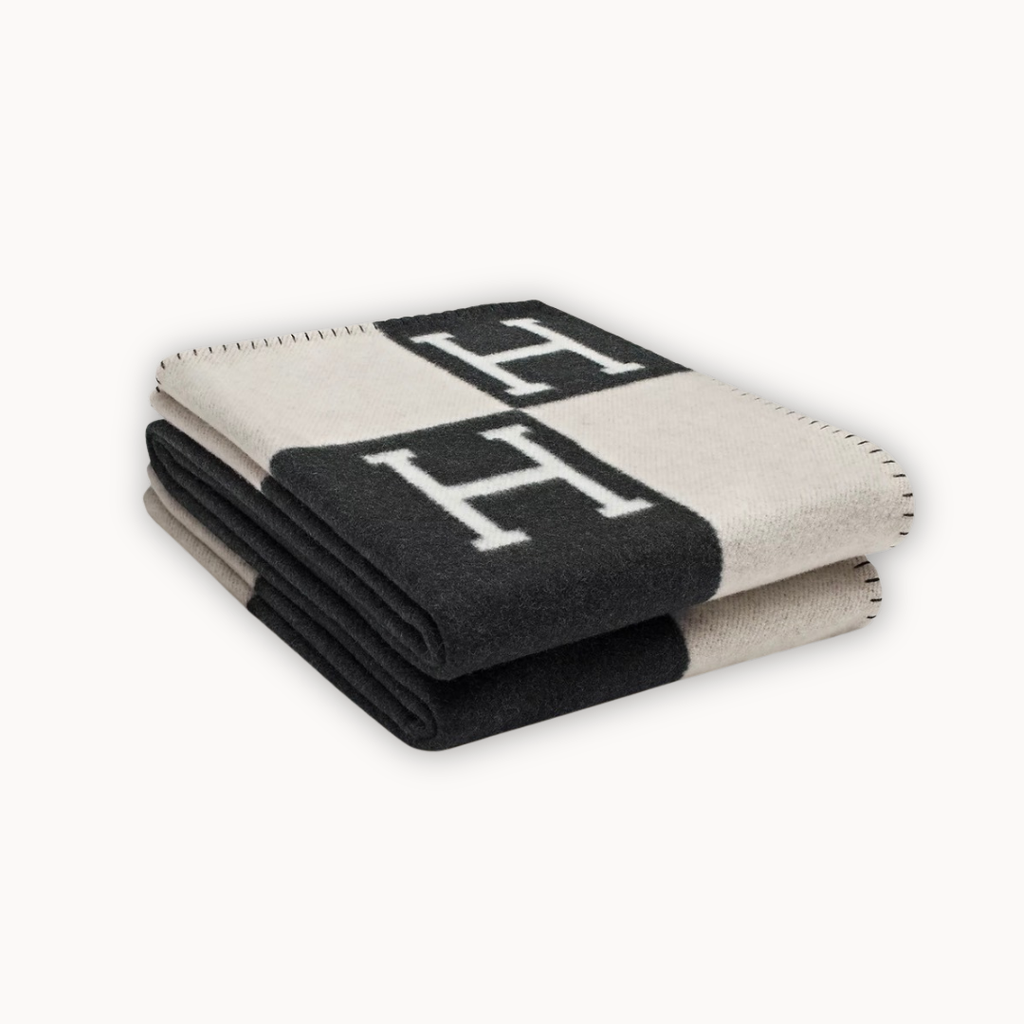 SQUARE PLAID H BLACK 135x170cm