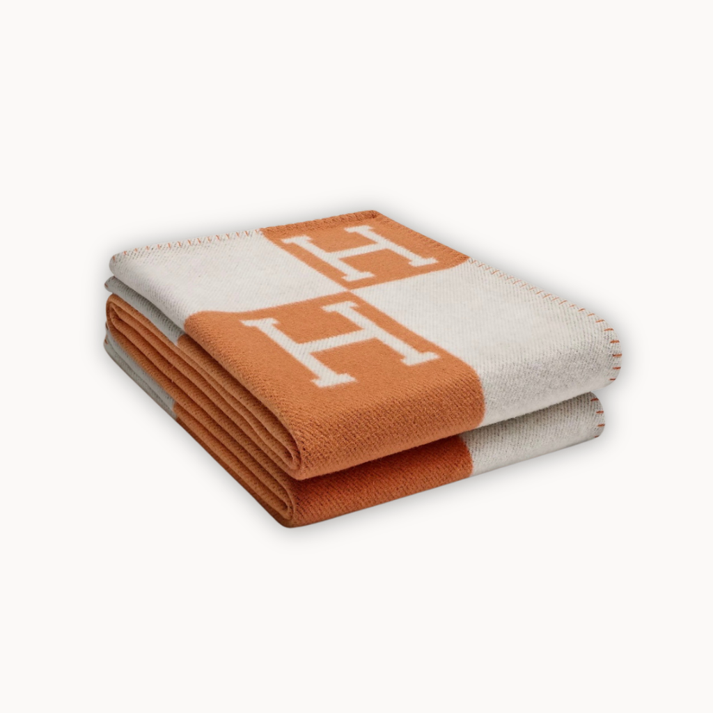 CHECKED PLAID H ORANGE 135x170cm