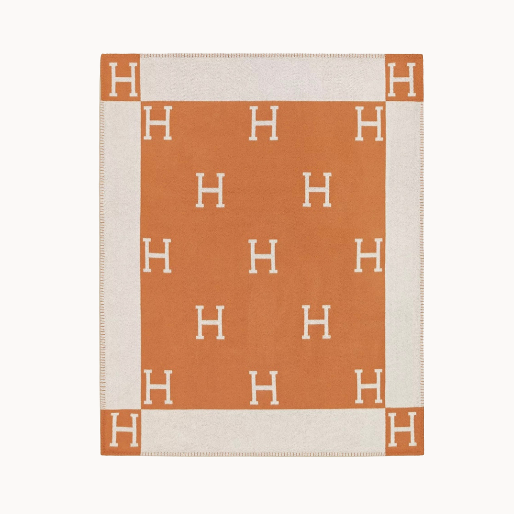 CHECKED PLAID H ORANGE 135x170cm